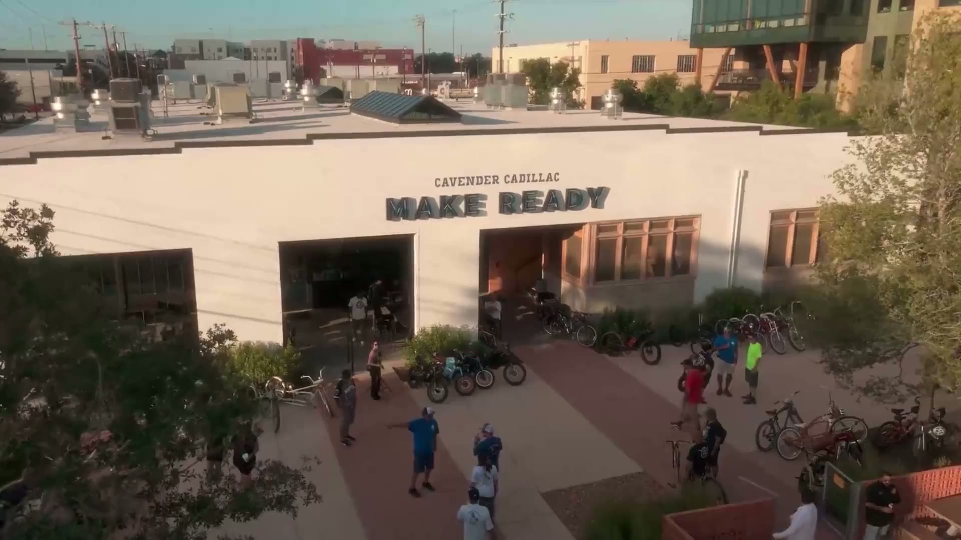 The MAKE READY signage on the food hall exterior, San Antonio