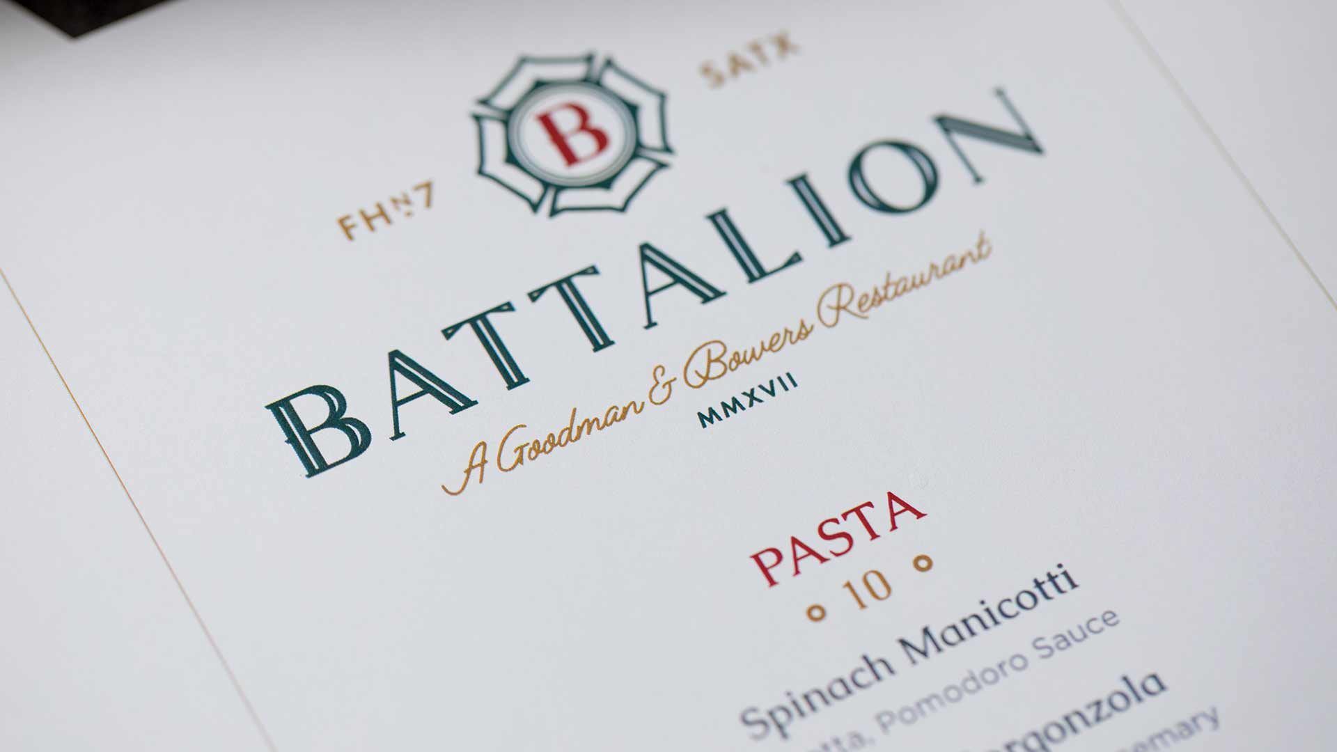 The wordmark on the menu