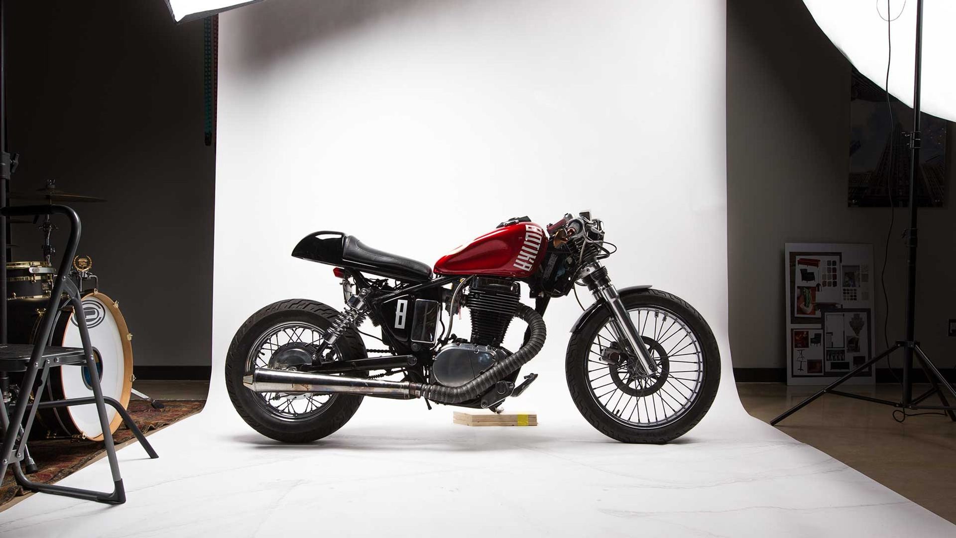 The custom Botika motorbike built for the room