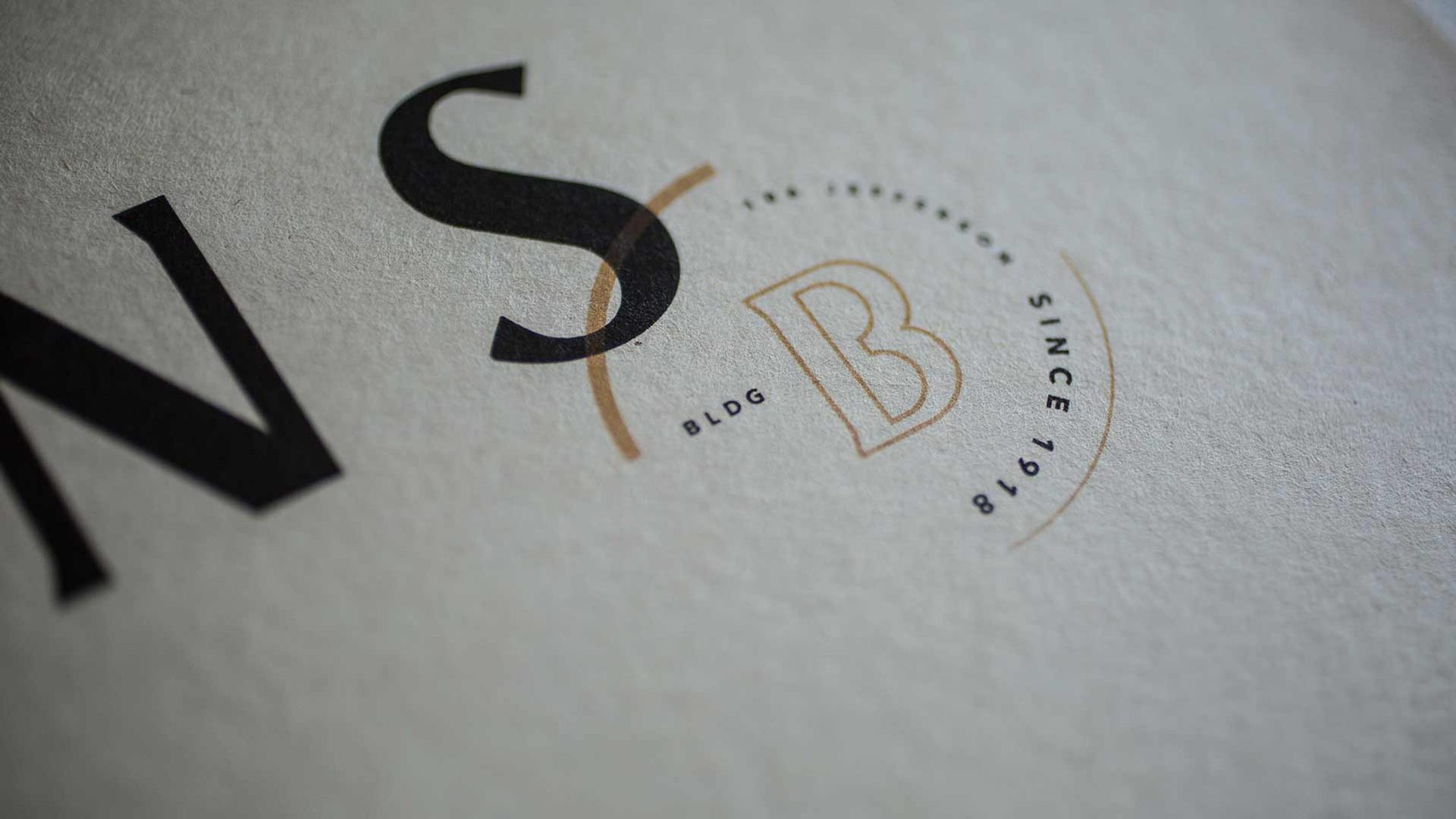 The B seal blind-embossed on the stationery