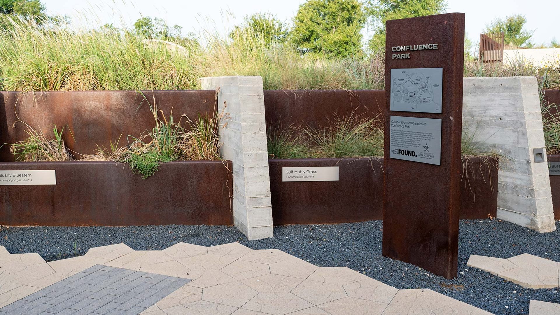 Interpretive signage in the park
