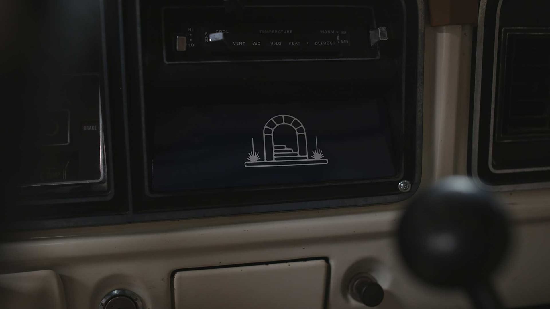 The mark etched into the dash