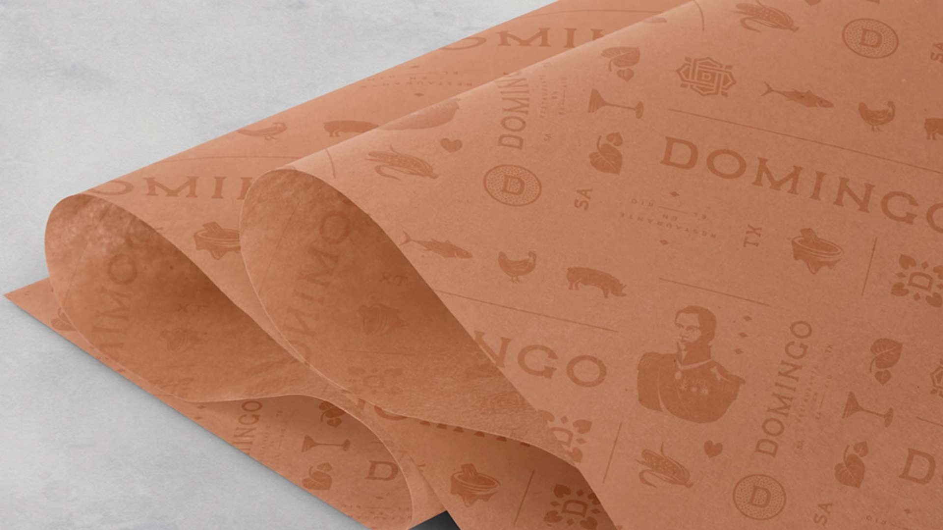 The Domingo pattern printed on wrapping paper