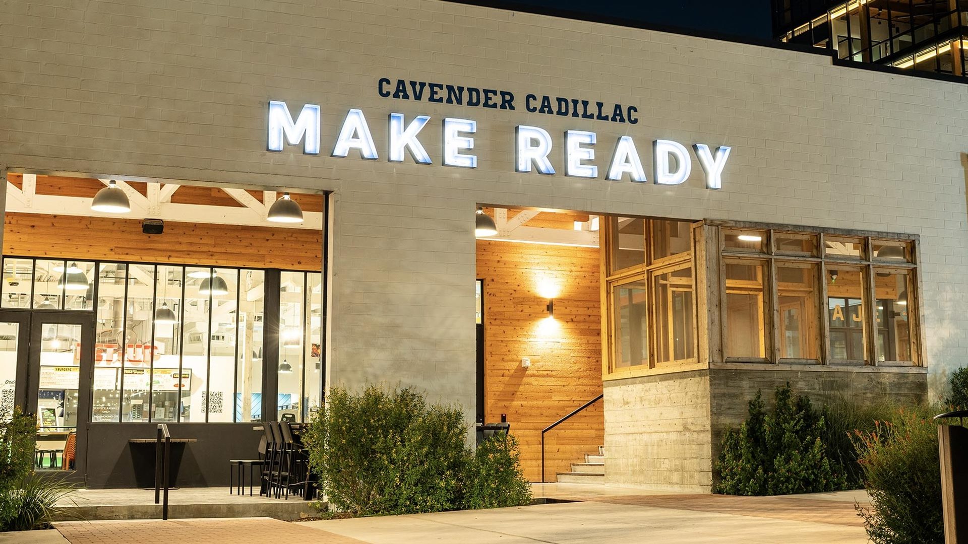 The MAKE READY MARKET signage on the building