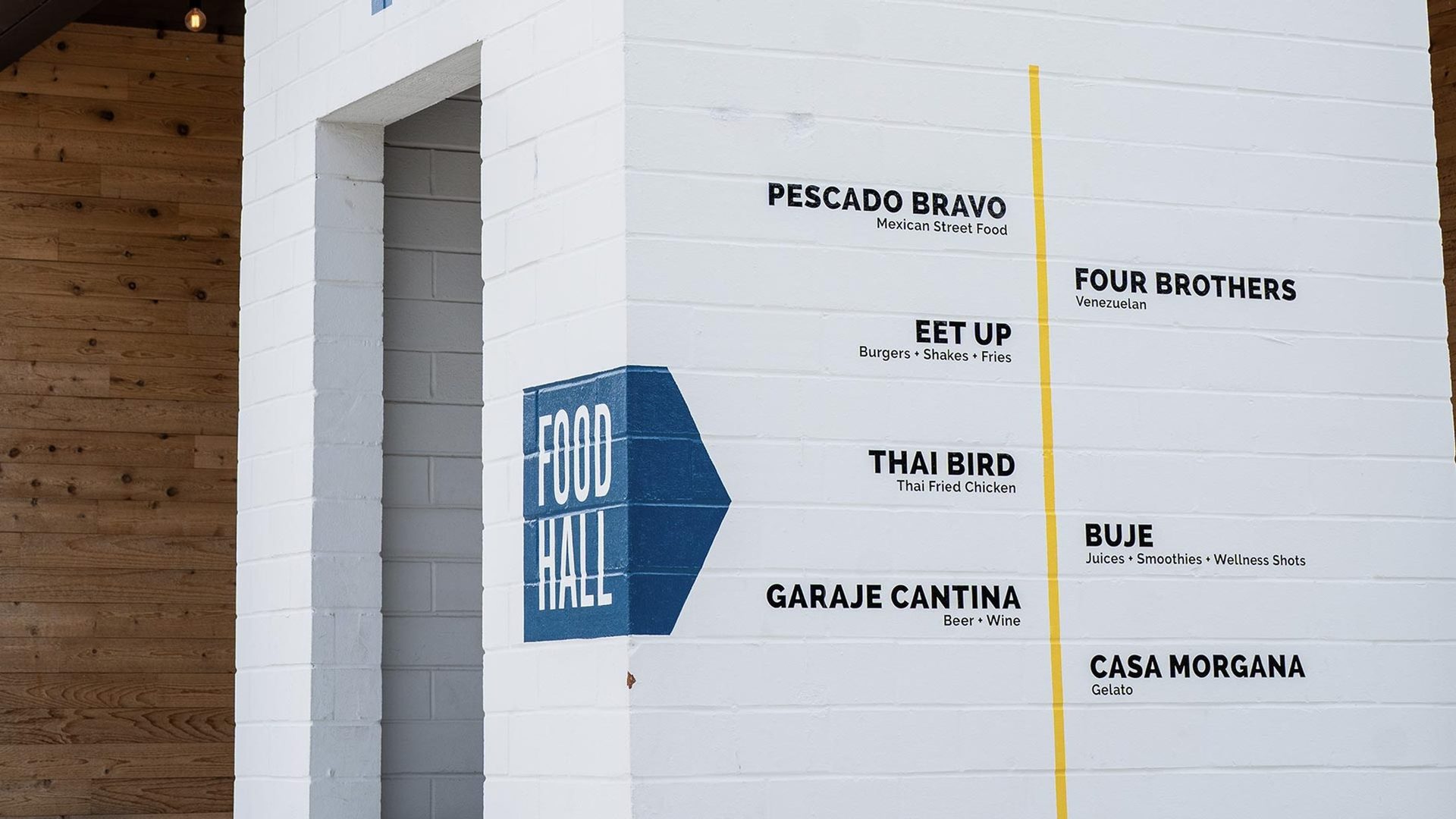 FOOD HALL wayfinding at the entrance