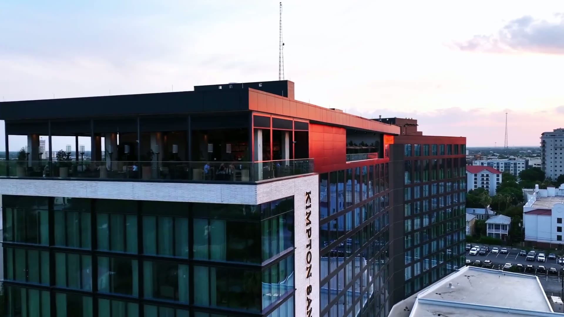 The Kimpton Santo tower with the Tenfold rooftop above it, San Antonio